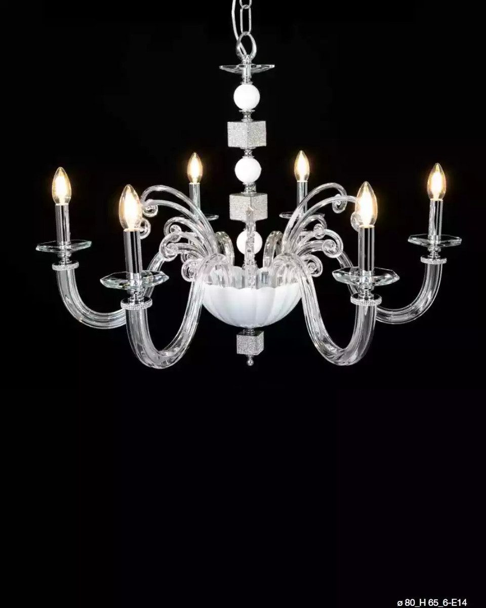 JVmoebel Kronleuchter Luxus Kronleuchter Hängelampe weiß Deckenleuchte Kristallleuchter neu, Made in Europa