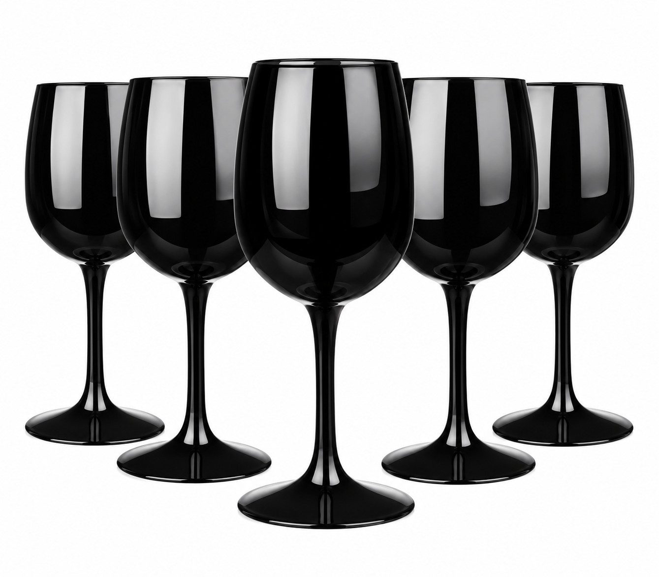 Sendez Weinglas 6 Weingläser Set 300ml Schwarze Rotweingläser Weißweingläser, 6-tlg., Glas