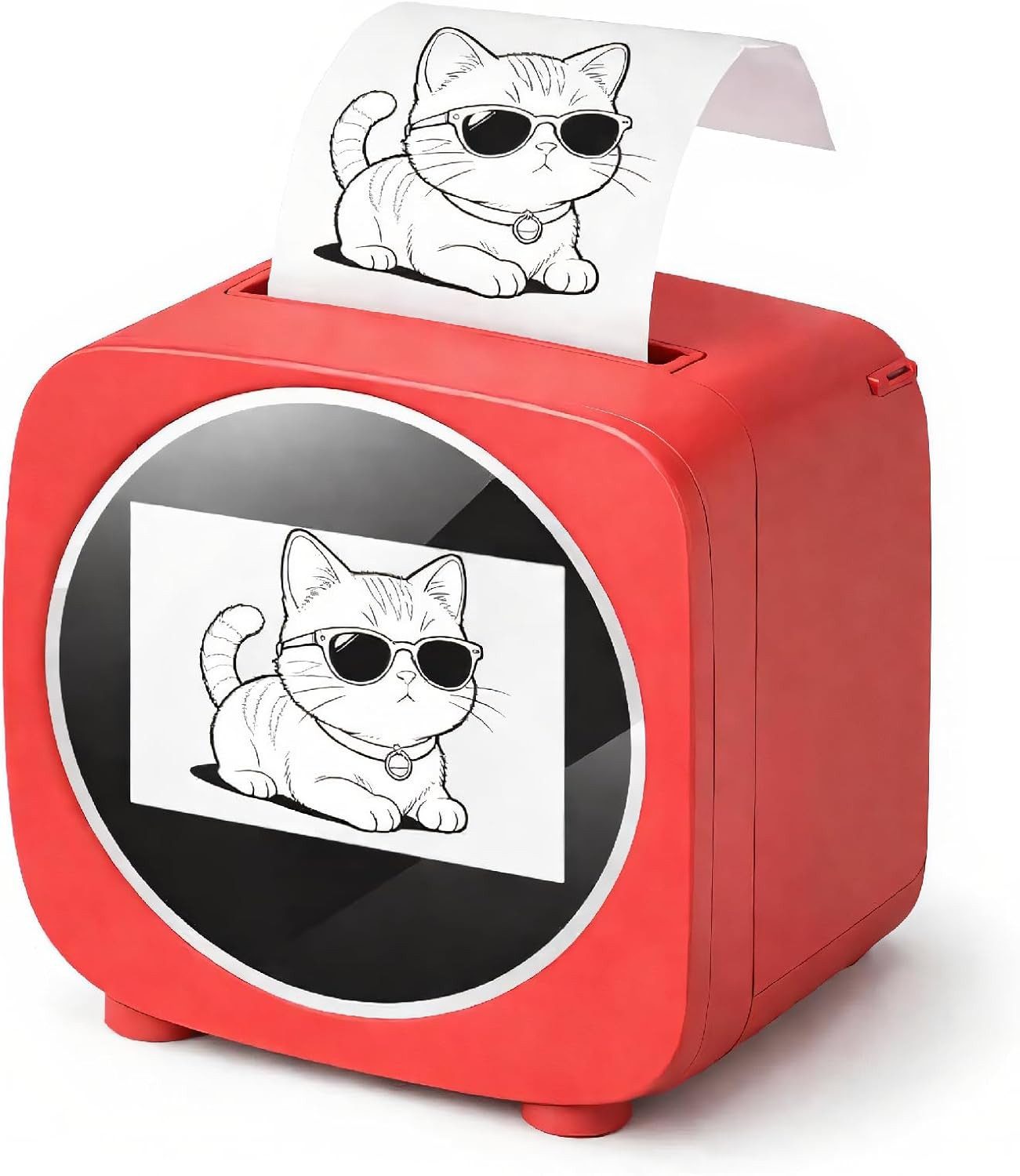 Fyrove Mini Etiketten drucker Intelligente KI-Etikettendruckerbox Etikettendrucker, (ragbarer Bluetooth- und WLAN-Etikettendrucker für zu Hause, Etikettendrucker Mini Thermodrucker drucker, Thermotransfer-Etikettendrucker mit 2,4-Zoll-Display)