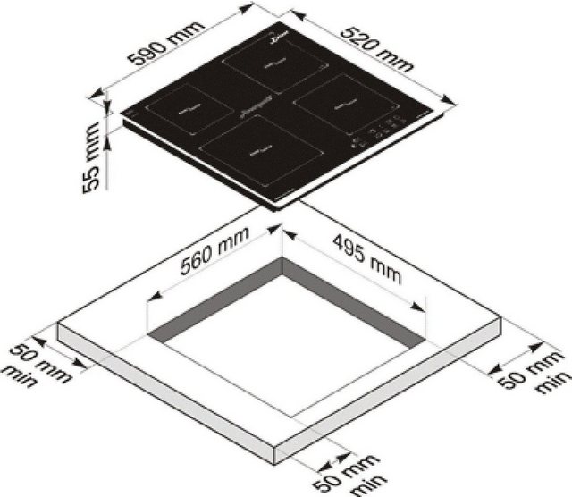 Kaiser Küchengeräte Induktions-Kochfeld Avantgarde Pro KCT 6730 FIG, Kaiser Flex Induktionskochfeld 60 cm, Power Circle