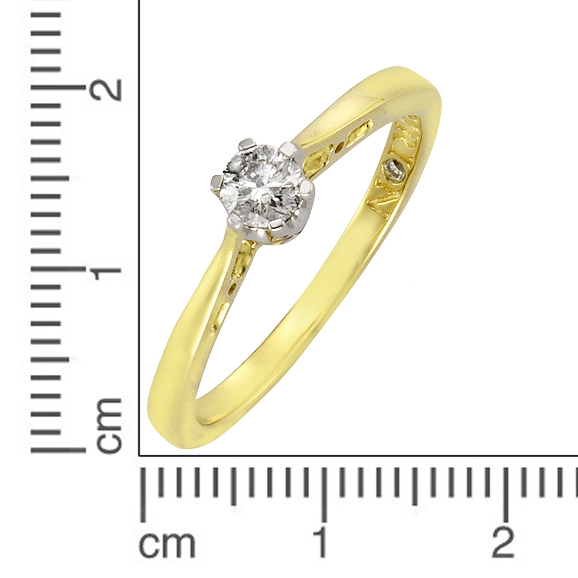 Diamonds by Ellen K. 0,25ct. Gold 585 zweifarbig Brillant Fingerring