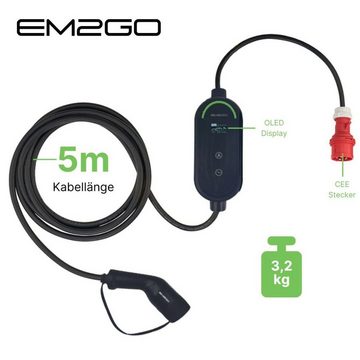 EM2GO AC Portable Charger, Take 11 KW, CEE rot Autoladekabel, Mobiler E-Auto Lader 11KW