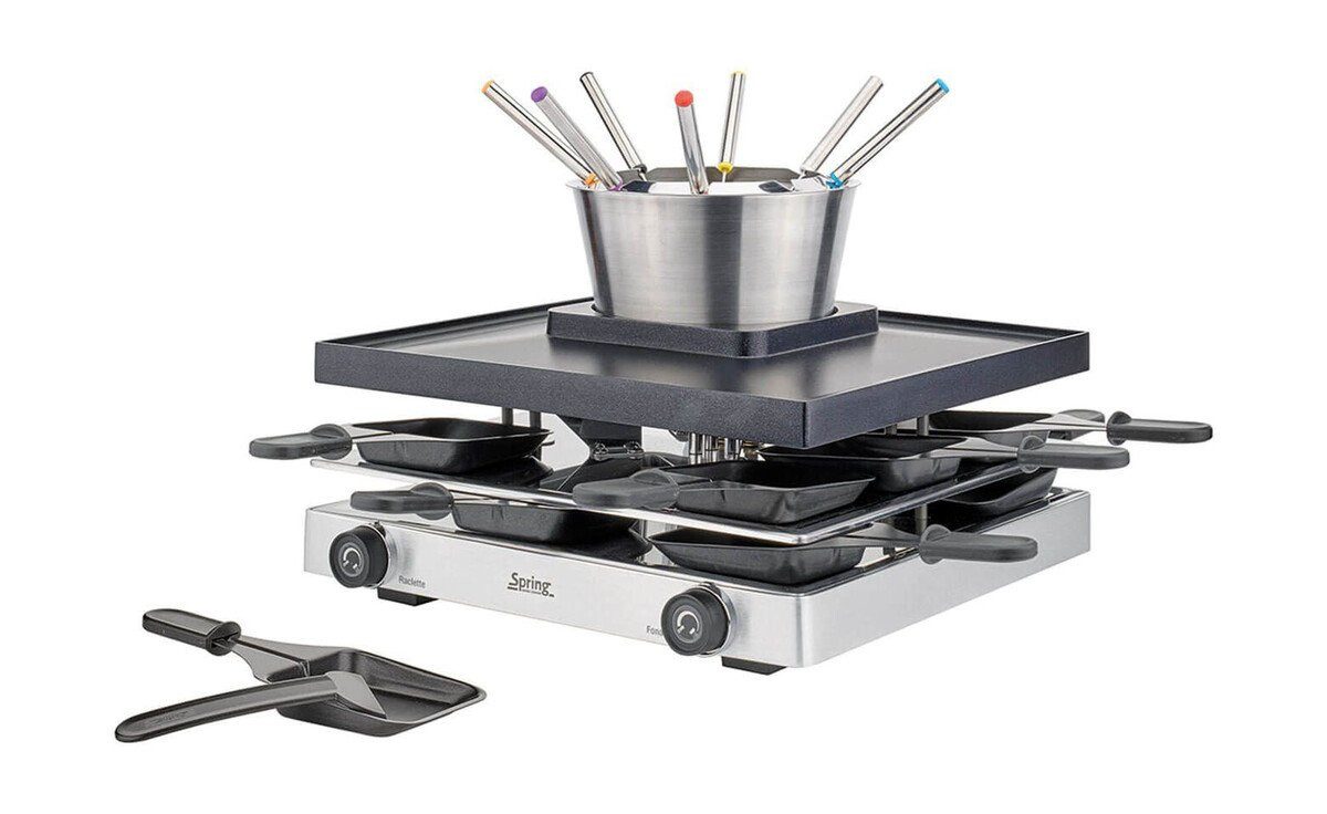 Spring Geschirr-Set Raclette/Fondue für 8 31x34x17 cm Classic edelstahl, Aluminium, Edelstahl, Kunststoff