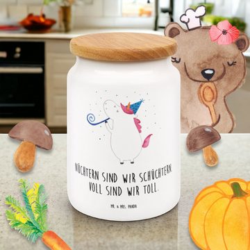 Mr. & Mrs. Panda Vorratsdose Einhorn Party - Weiß - Geschenk, Keksdose, Vorratsbehälter, Einhorn D, Keramik, (1-tlg), Liebevolles Design