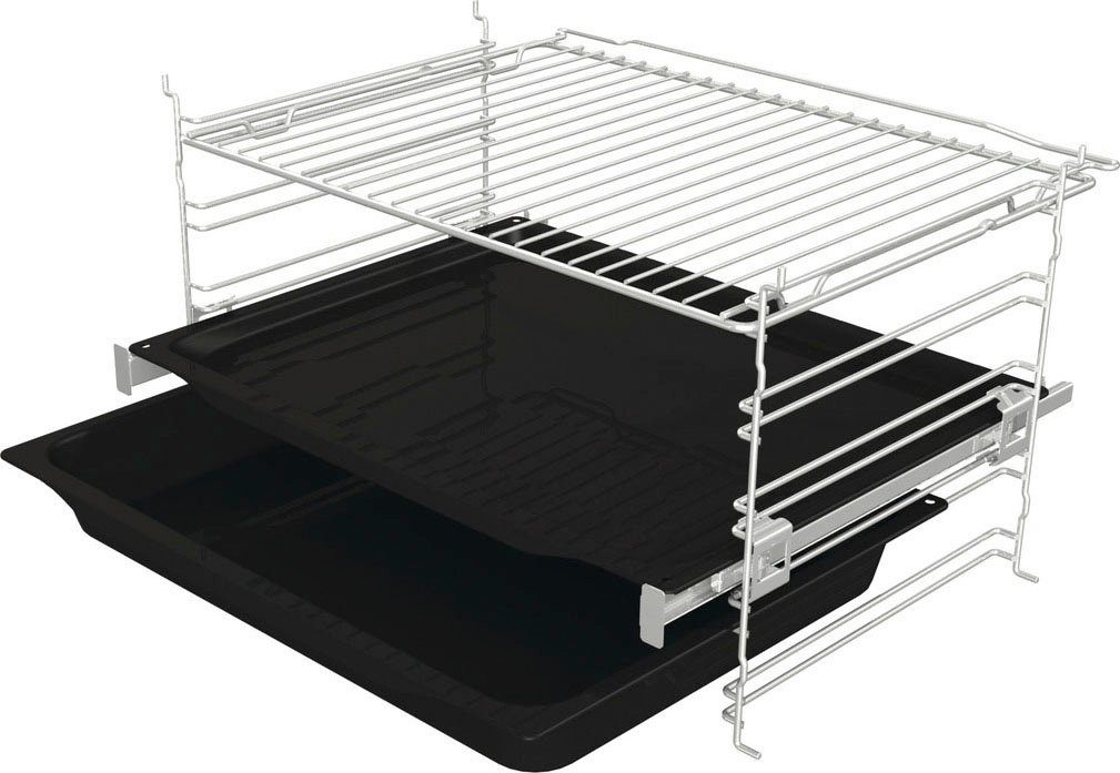 mit Backofen-Set Aqua Set, ExtraSteam 1-fach-Teleskopauszug, Basic Black Pacific GORENJE Clean,