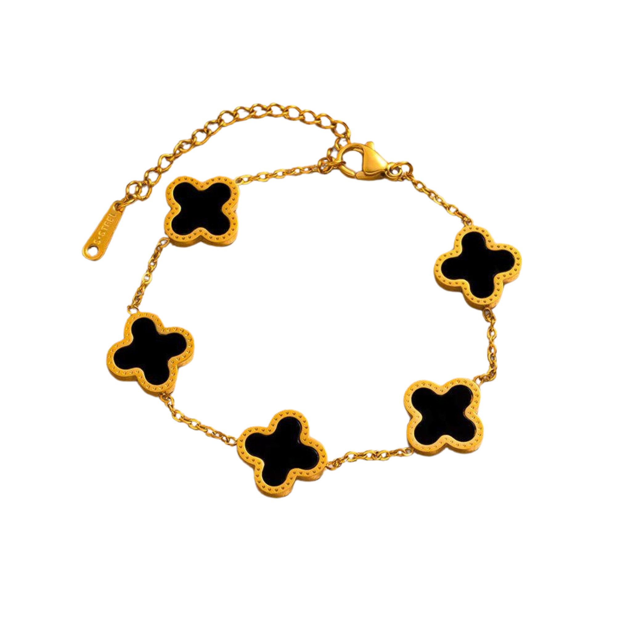 GOLDKLEIN Goldarmband Edelstahl vergoldet Blume verschiedene Farben, Damen, günstig online kaufen