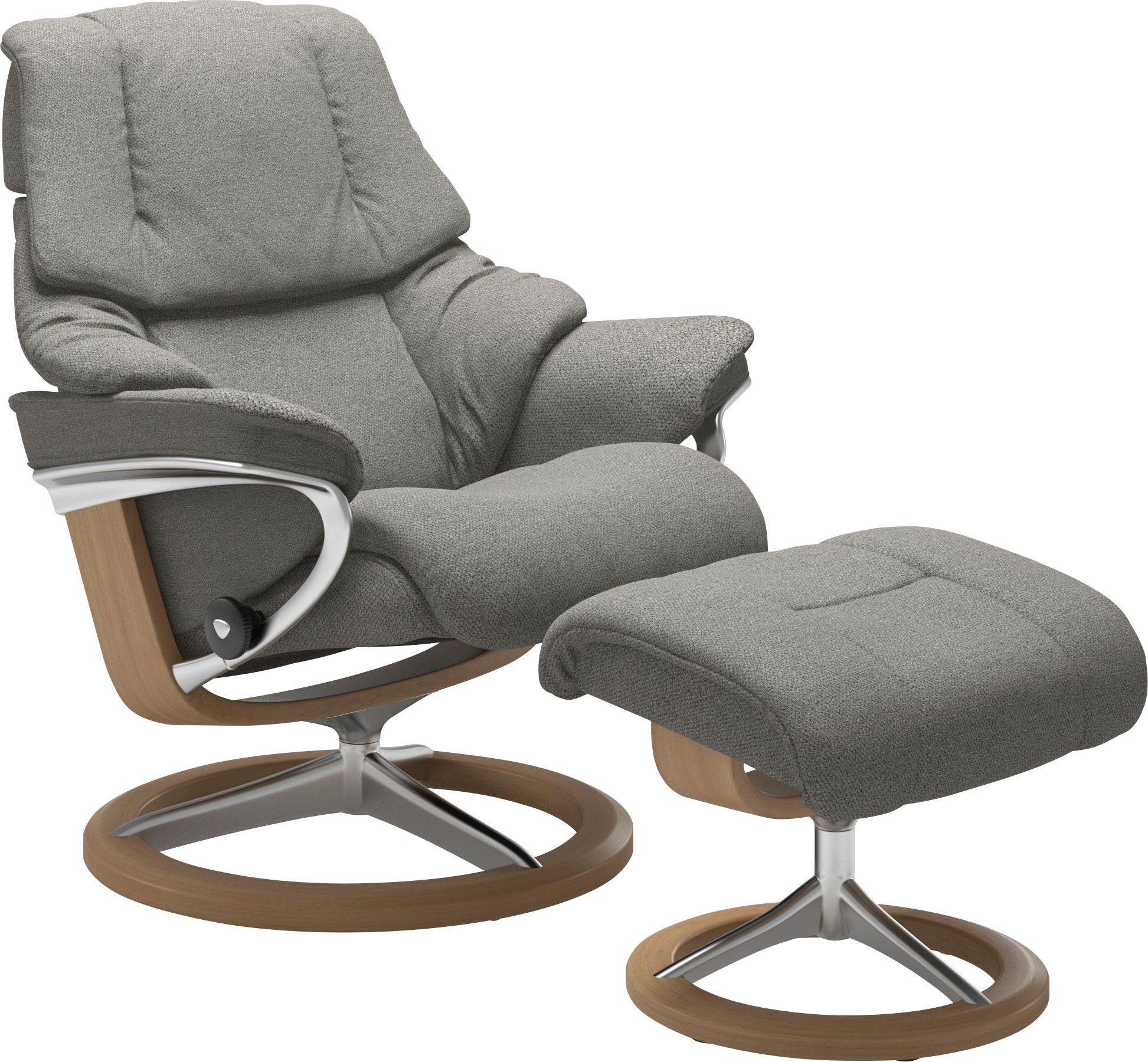 Stressless® Relaxsessel Reno (Set, Relaxsessel mit Hocker), mit Hocker, mit  Signature Base, Größe S, M & L, Gestell Eiche