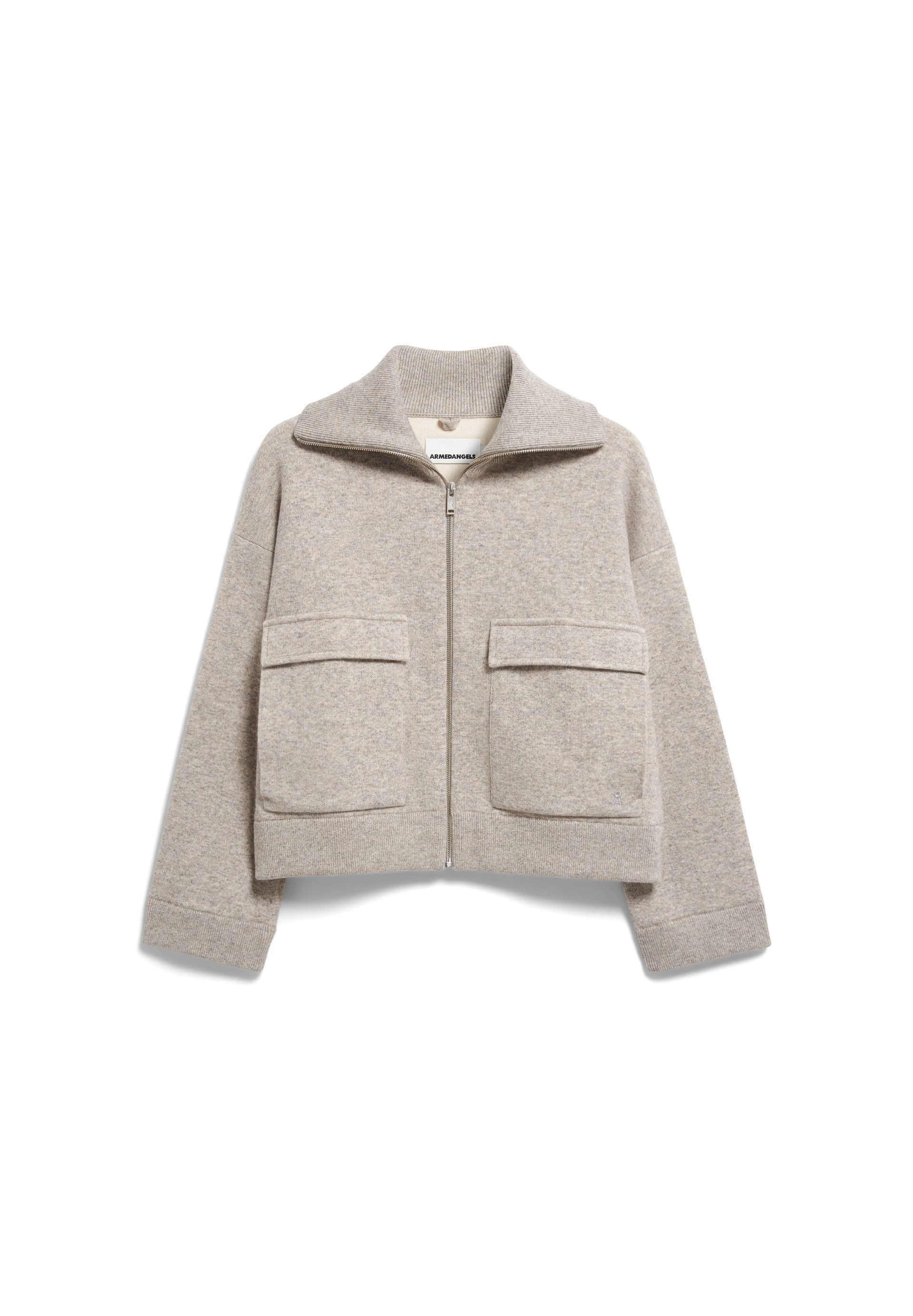 Armedangels Cardigan OVERSIZED Strickjacke aus Bio-Baumwoll-Mix (Mock-Ausschnitt, Oversized Fit)