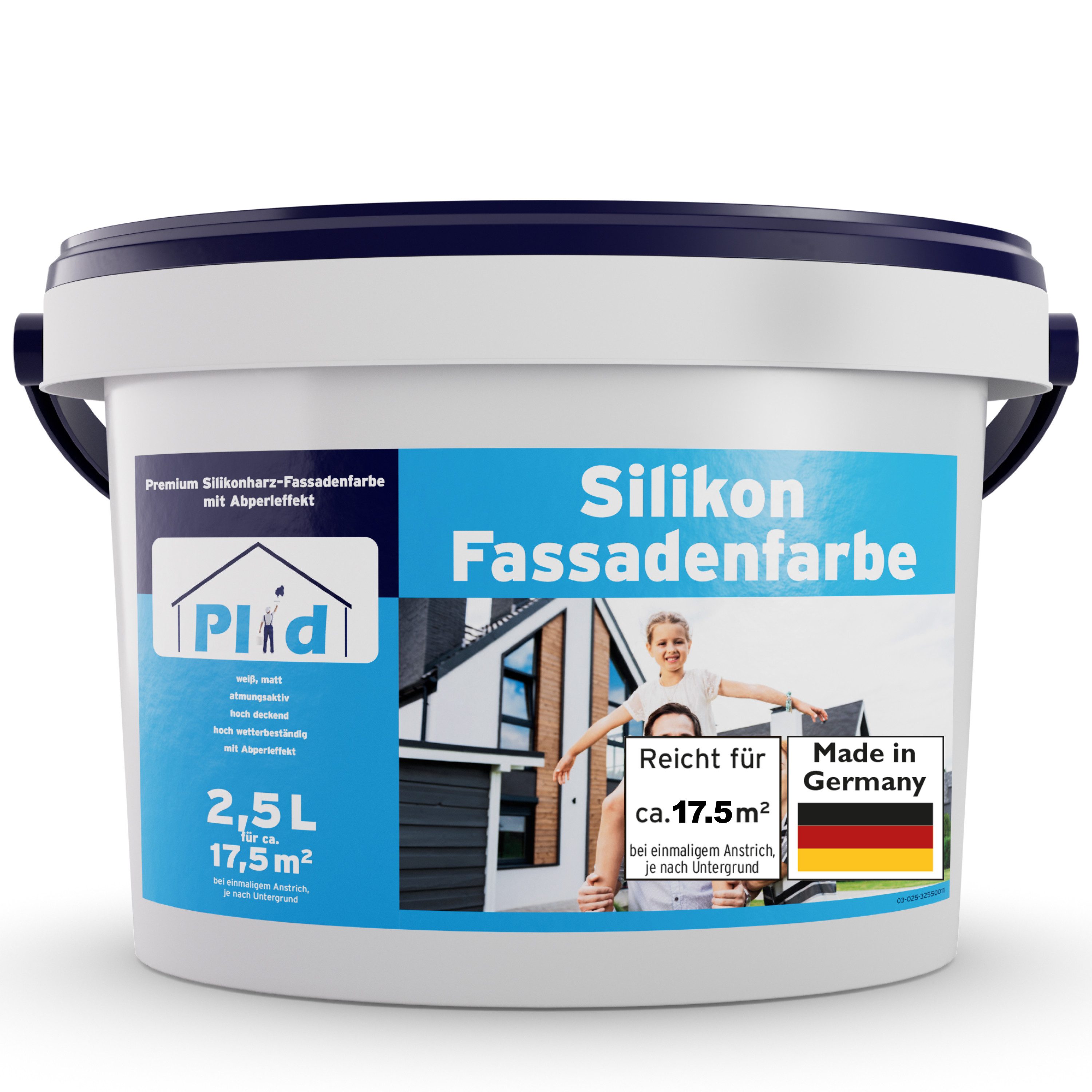 plid Fassadenfarbe Silikon Fassadenfarbe Weiß Außen Matt Außenwandfarbe, Schnelltrocknend