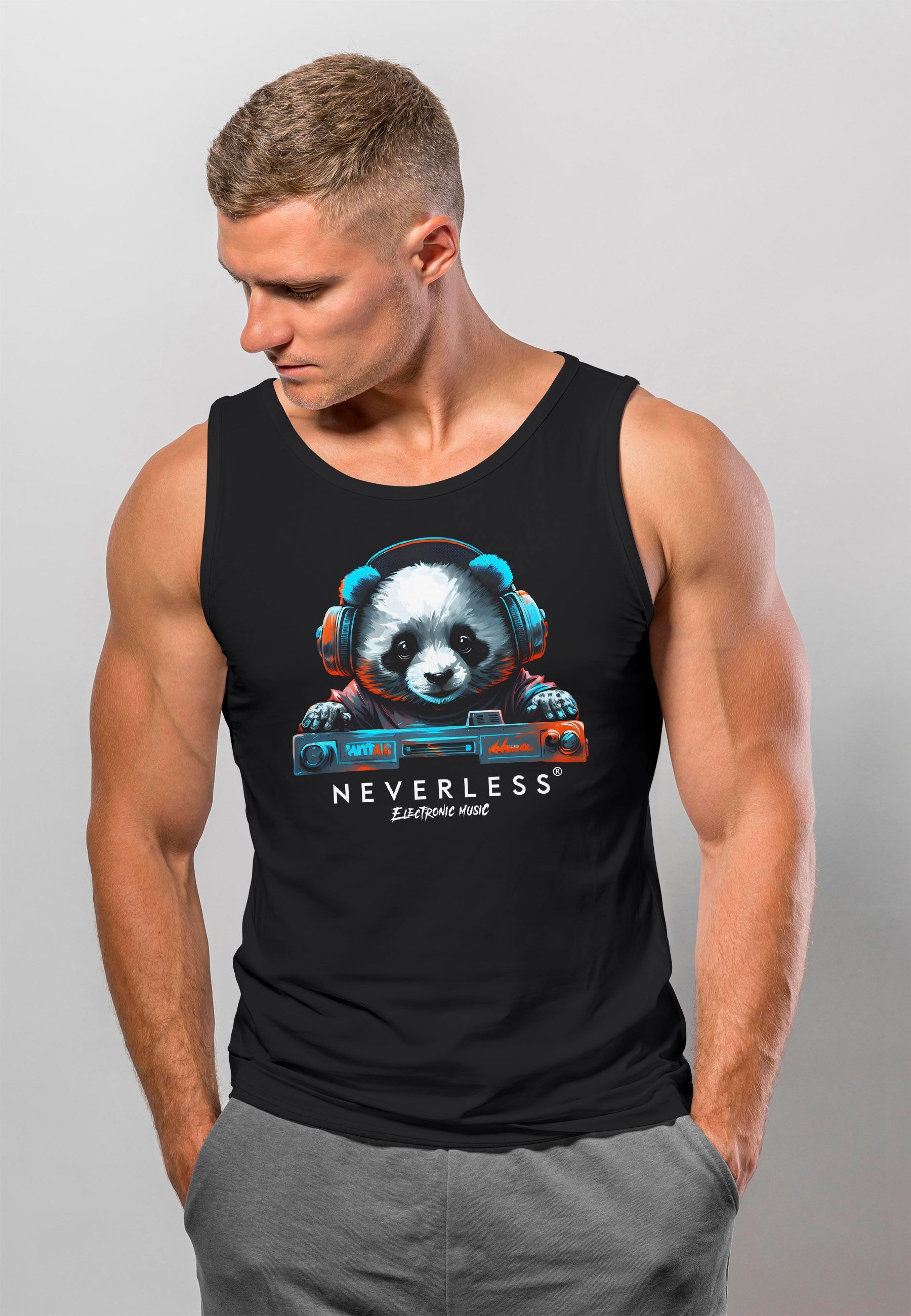 Neverless Tanktop Herren Tank-Top Panda Bär günstig online kaufen