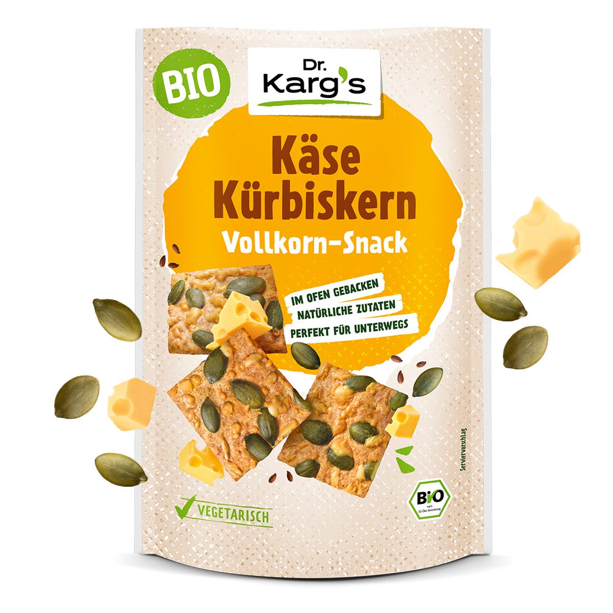 Dr. Kargs Brot, Dr. Kargs Bio Käse Kürbiskern Vollkorn Knäckebrot Snack 110g