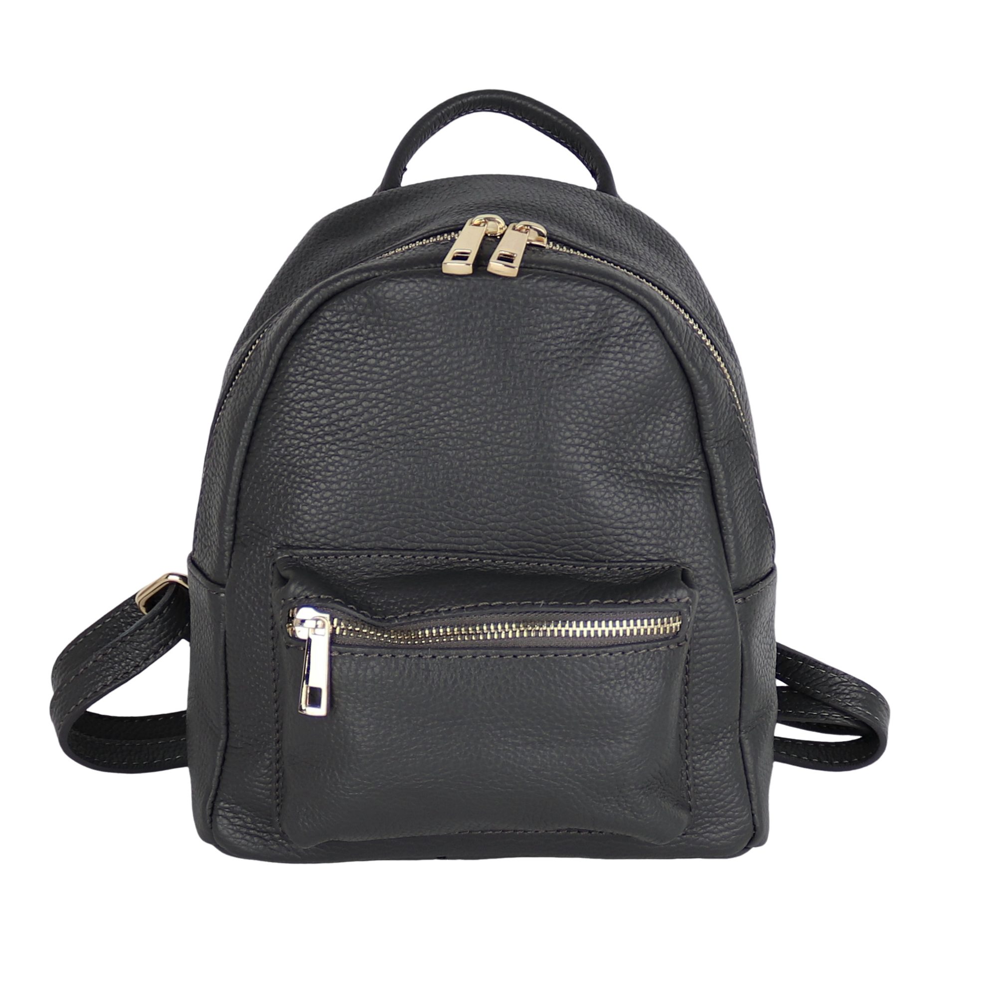 MIRROSI Minirucksack Damen Rucksack,Echtleder, Hergestellt in Italien (ca. 21x24x11cm, Edler goldener Reißverschluss), aus hochwertigem Echtleder, Rucksack, Daypack