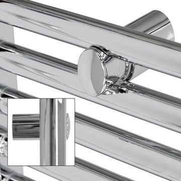 LuxeBath Heizkörper Designheizkörper Handtuchwärmer Handtuchtrockner Handtuchheizkörper, Mittelanschluss 500x800mm Chrom Anschlussgarnitur Thermostat Eck Wand