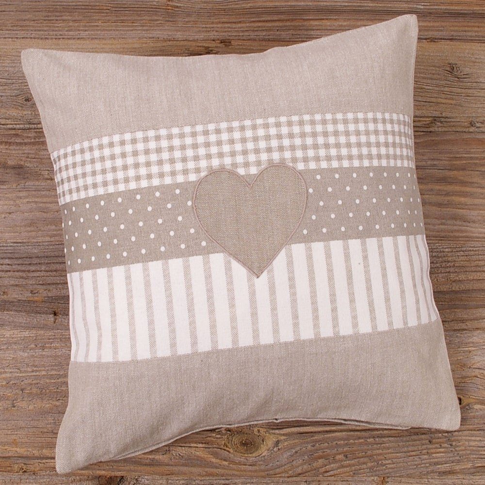 matches21 HOME & HOBBY Kissenbezüge Kissen-Bezug 30x30 cm beige weiß karier günstig online kaufen