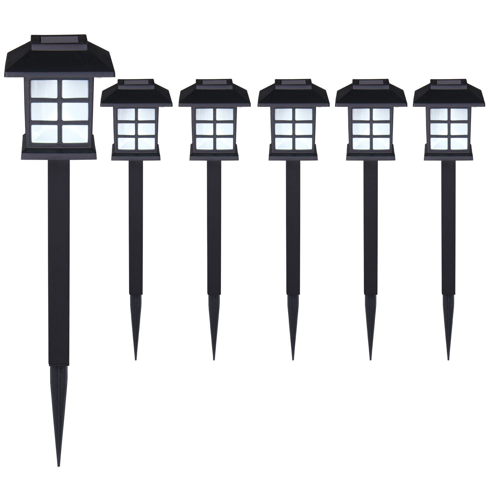 monzana LED Solarleuchte, Gartenleuchten, 6er Set Solarlampen für Außen Wetterfest mit Erdspiess Garten Balkon
