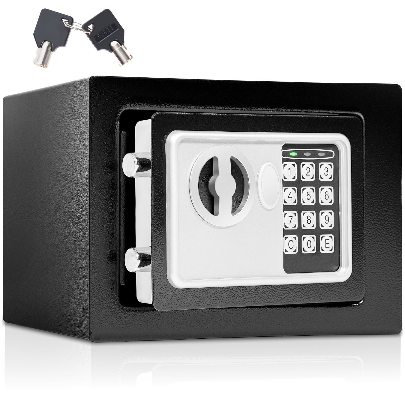 tectake Tresor Elektronischer Safe (17 x 23 x 17 cm, Abmessungen), mit Doppelbolzen-Verschlusssystem