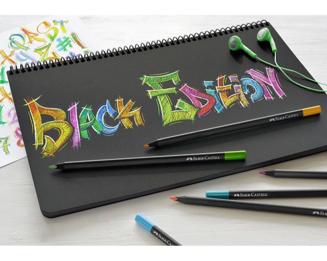 Faber-Castell Buntstift Black Edition Buntstifte 12er Kartonetui ergonomisch, SuperSoft-Mine