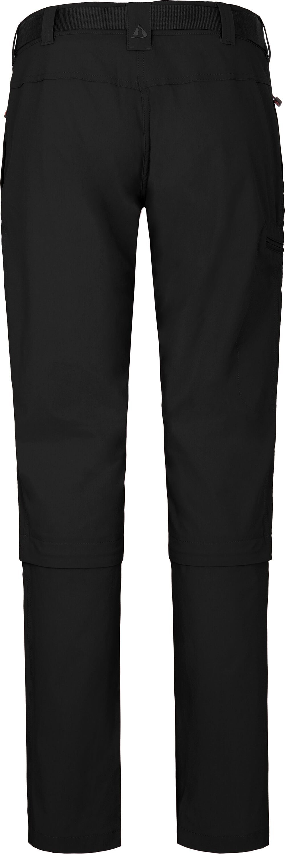 Bergson Damen Zipp-Off Wanderhose, YORK schwarz Zip-off-Hose vielseitig (slim) Normalgrößen, pflegeleicht,