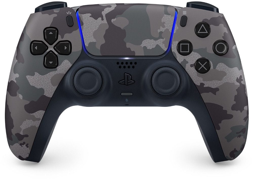 Playstation PS5 DualSense Wireless Controller Grey Camouflage + SA DualSense Wireless-Controller (inkl. 2x Stickabdeckung/Schutz (Farbe zufällig)