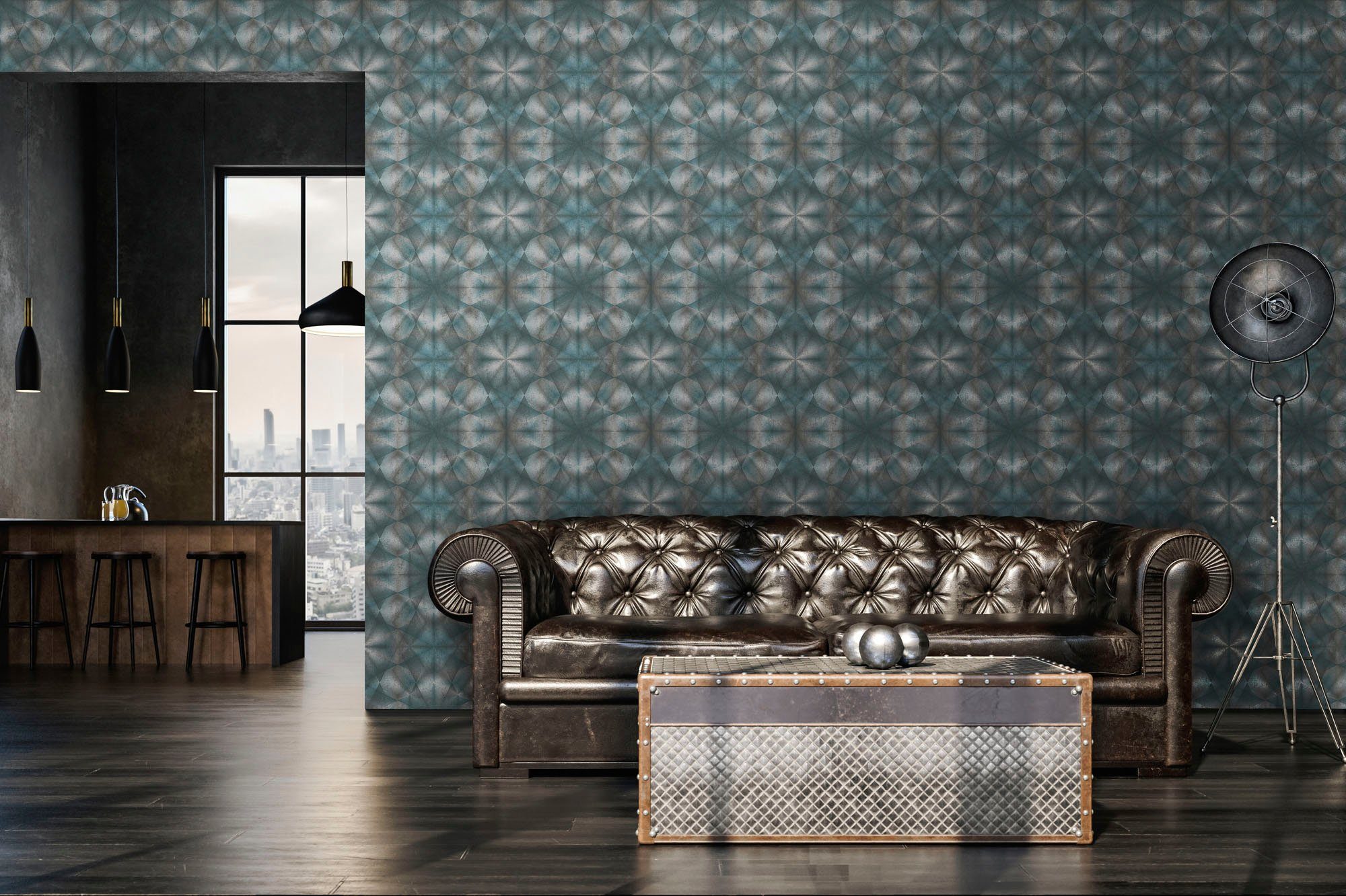 walls Tapete My My living blau/grau Home Design Vliestapete Effekt 3D Motiv, geometrisch, Spa, strukturiert, 3D-Optik,