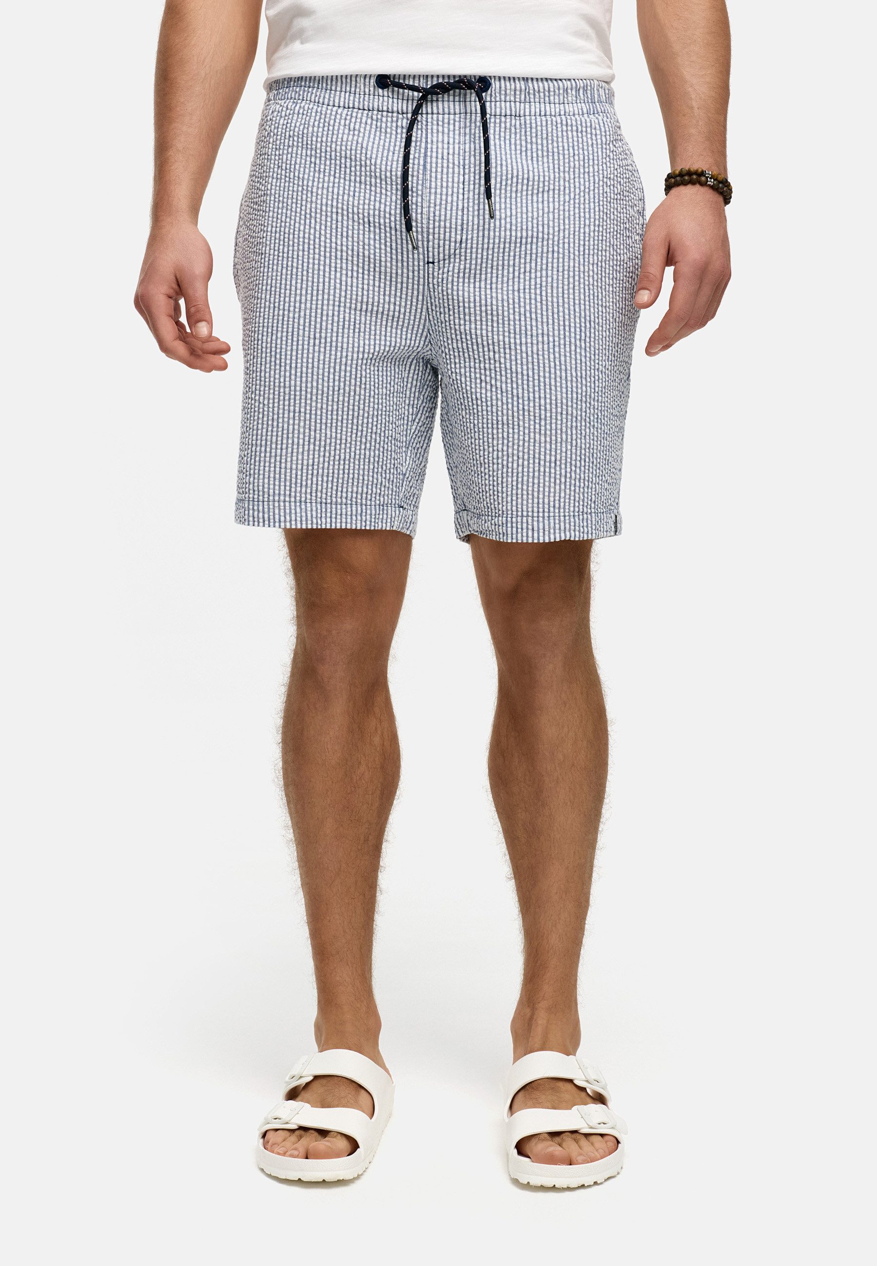 Indicode Chinoshorts INAlizzo aus Seersucker-Material für günstig online kaufen