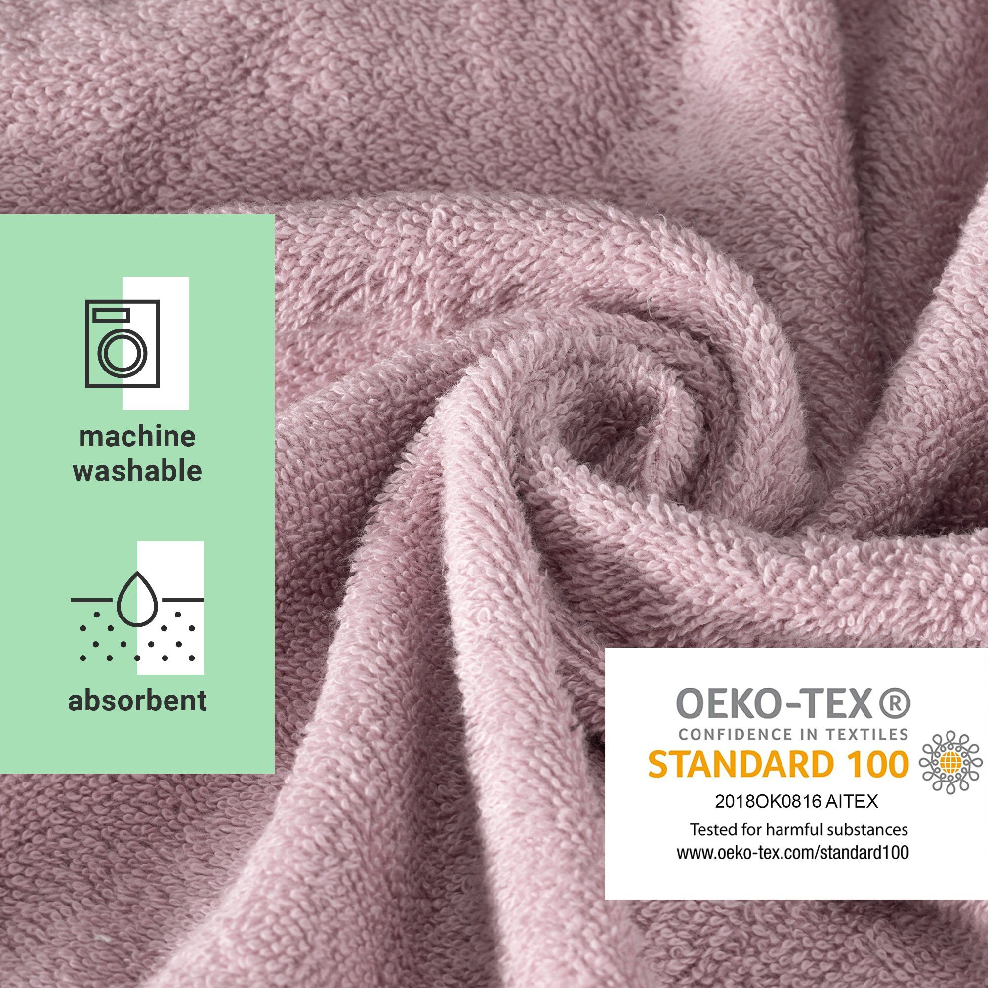 100% für Geeignet Strandtuch Badehandtuch XXL - HOMELEVEL Trockner Handtuch Pink Baumwolle