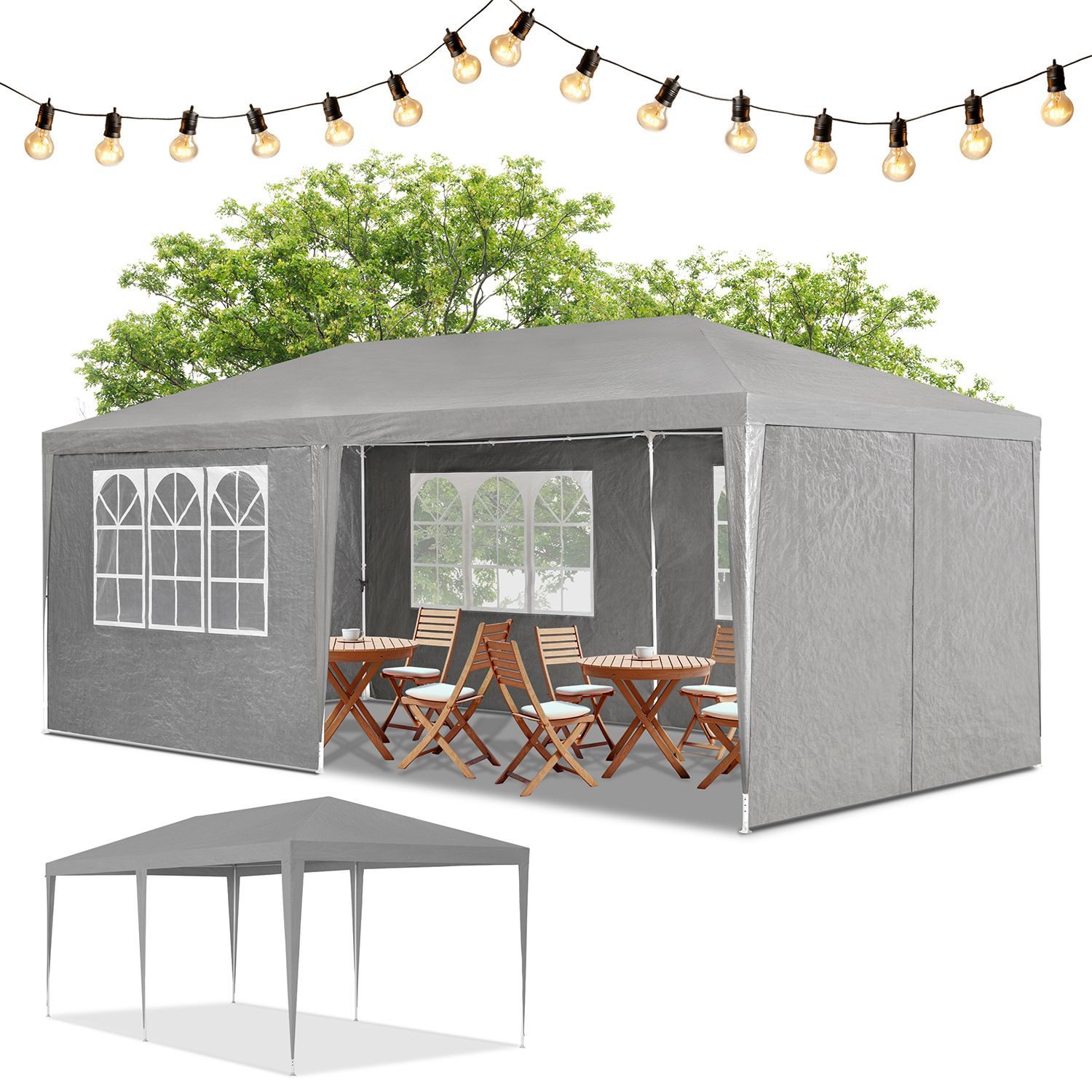 Juskys Partyzelt Partyzelt, mit 6 Seitenteilen, einfacher Aufbau, Sonnen un günstig online kaufen