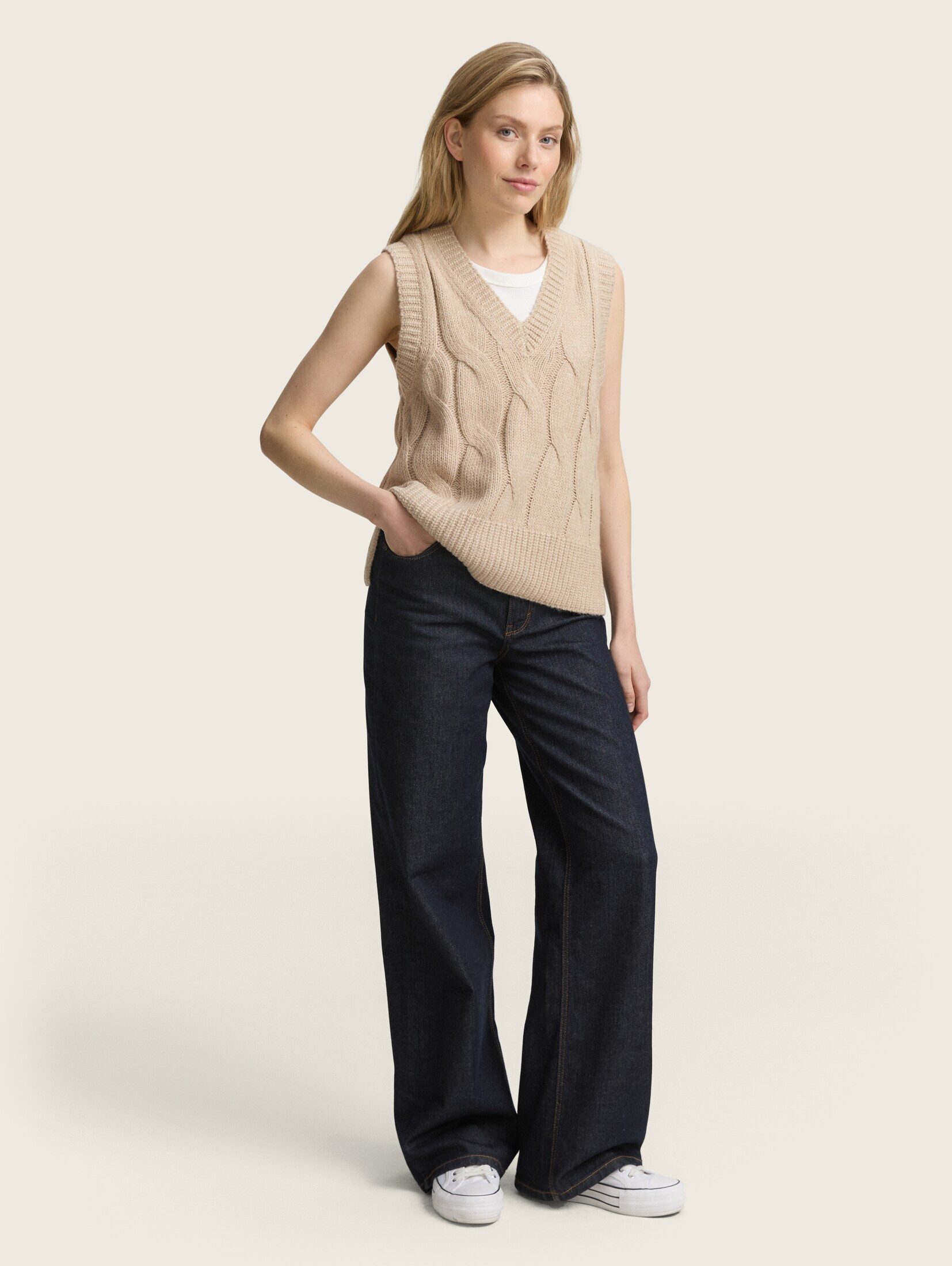 TOM TAILOR Strickpullover Pullover & Strickjacken Pullunder mit Zopfmuster