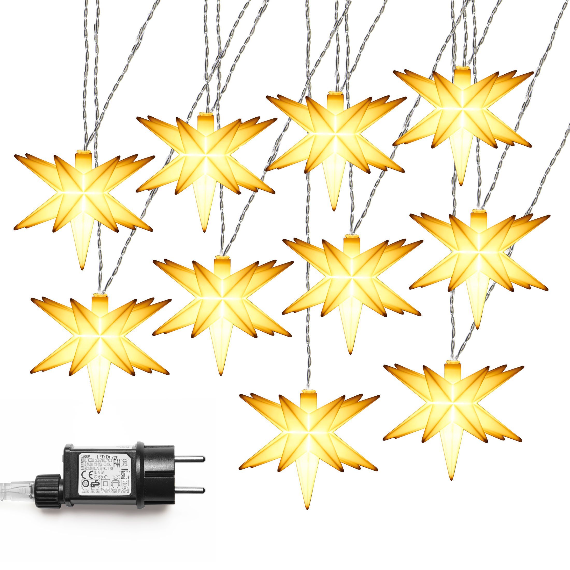 AMARE LED-Lichterkette »Lichterkette LED 10er Sternenlichterkette 12 cm«  online kaufen | OTTO