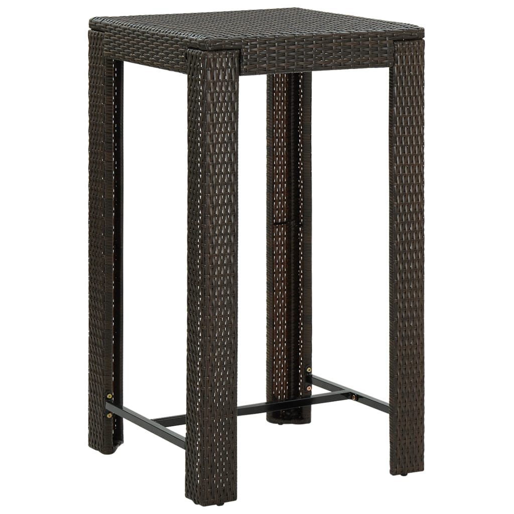 Gartenbar-Set Kissen Rattan Gartenlounge-Set 5-tlg. mit Poly (5-tlg) Braun, vidaXL