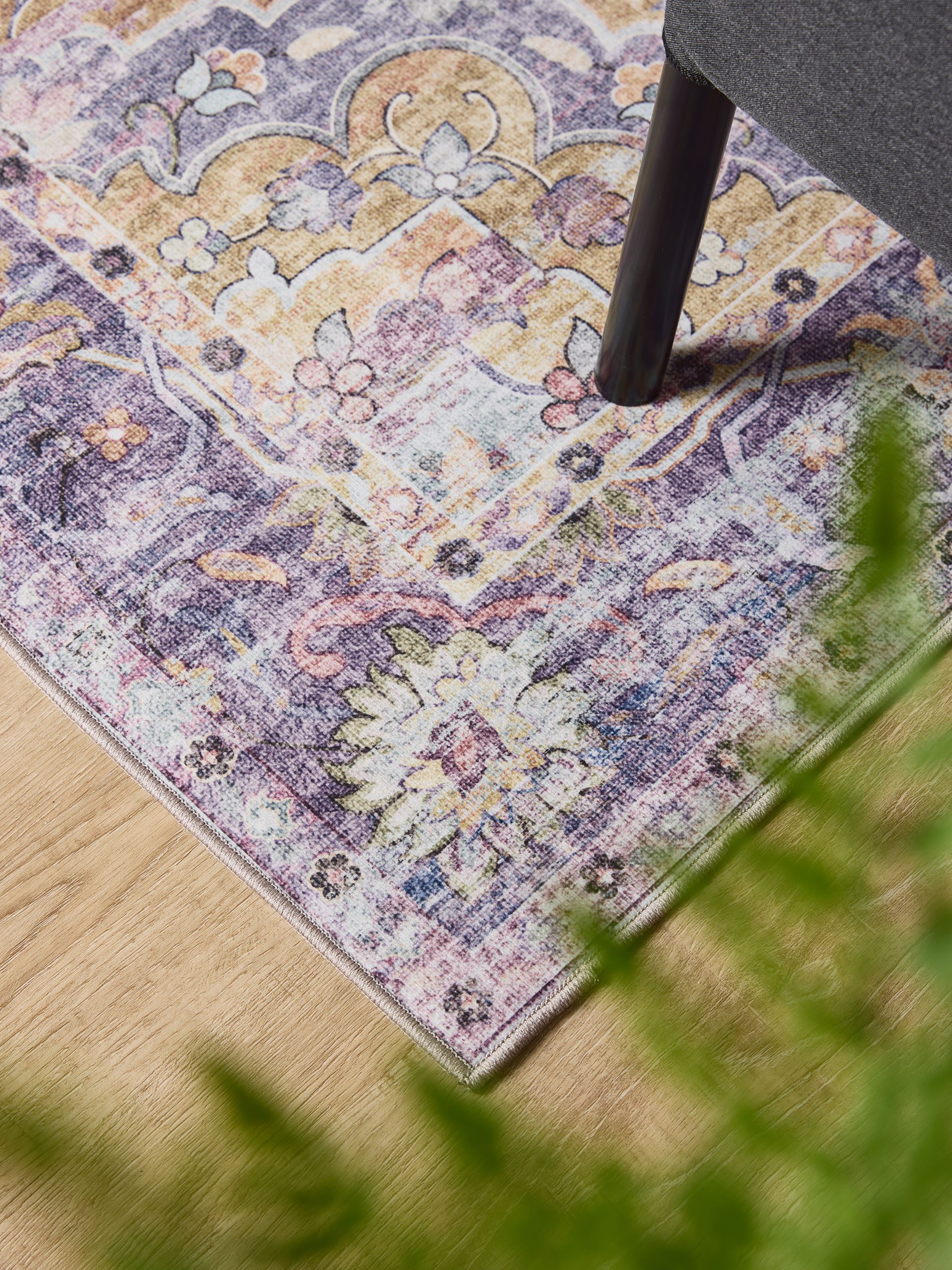 Interiyou Teppich Gent, Rechteckig, Höhe: 5 mm, Vintage Kurzflor für Wohnzimmer, Schlafzimmer, waschbar, pflegeleicht
