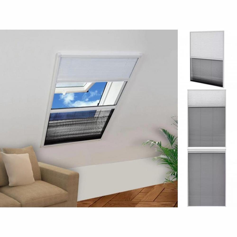 vidaXL Insektenschutz-Fensterrahmen Insektenschutz-Plissee für Fenster Jalousie Aluminium 80x120 cm Fliege
