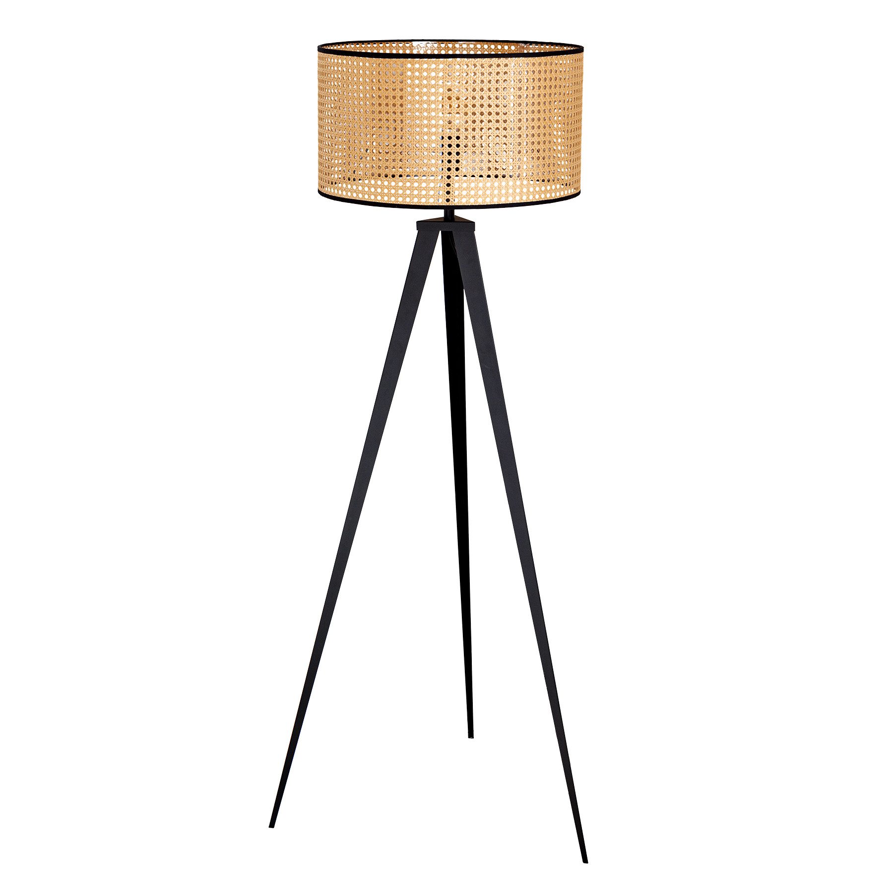 riess-ambiente Stehlampe VIENNA 140cm natur / schwarz, Ein-/Ausschalter, oh günstig online kaufen