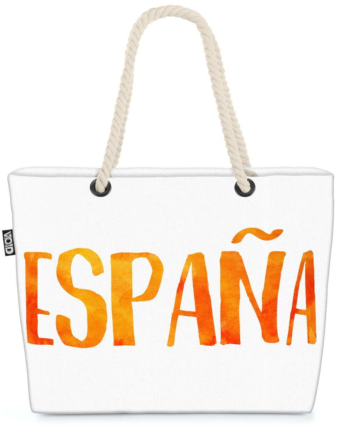 VOID Strandtasche (1-tlg), Espana Beach Bag Spanien Schriftzug Urlaub Reise Mallorca Inseln Aquarell Somme