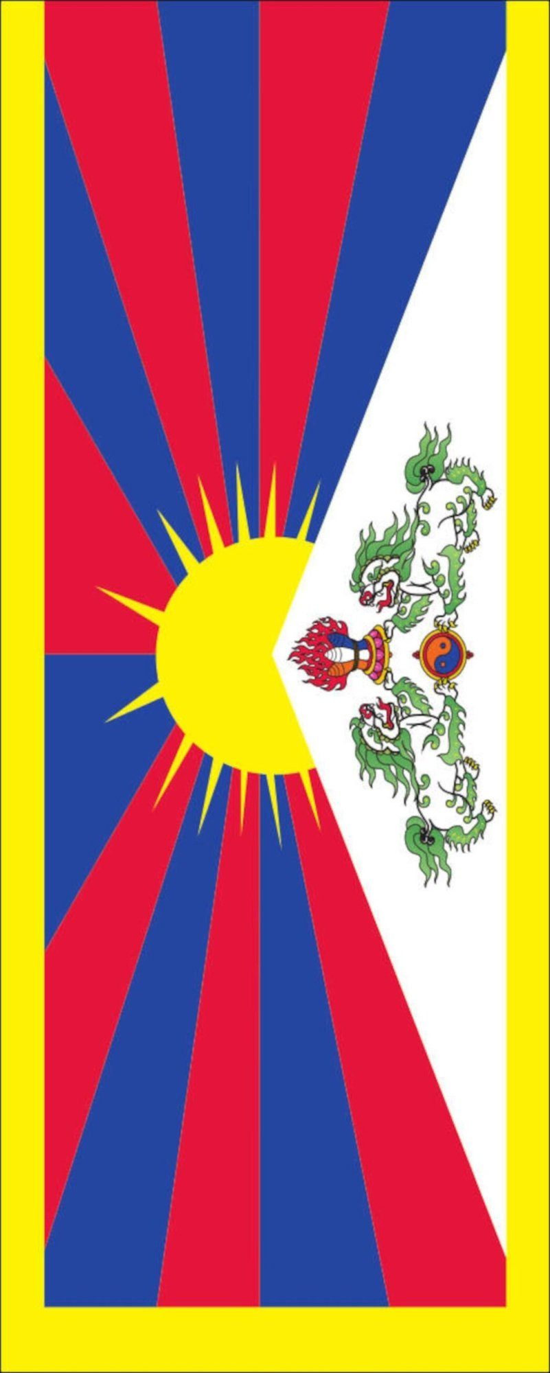 flaggenmeer Flagge Flagge Tibet 110 g/m² Hochformat