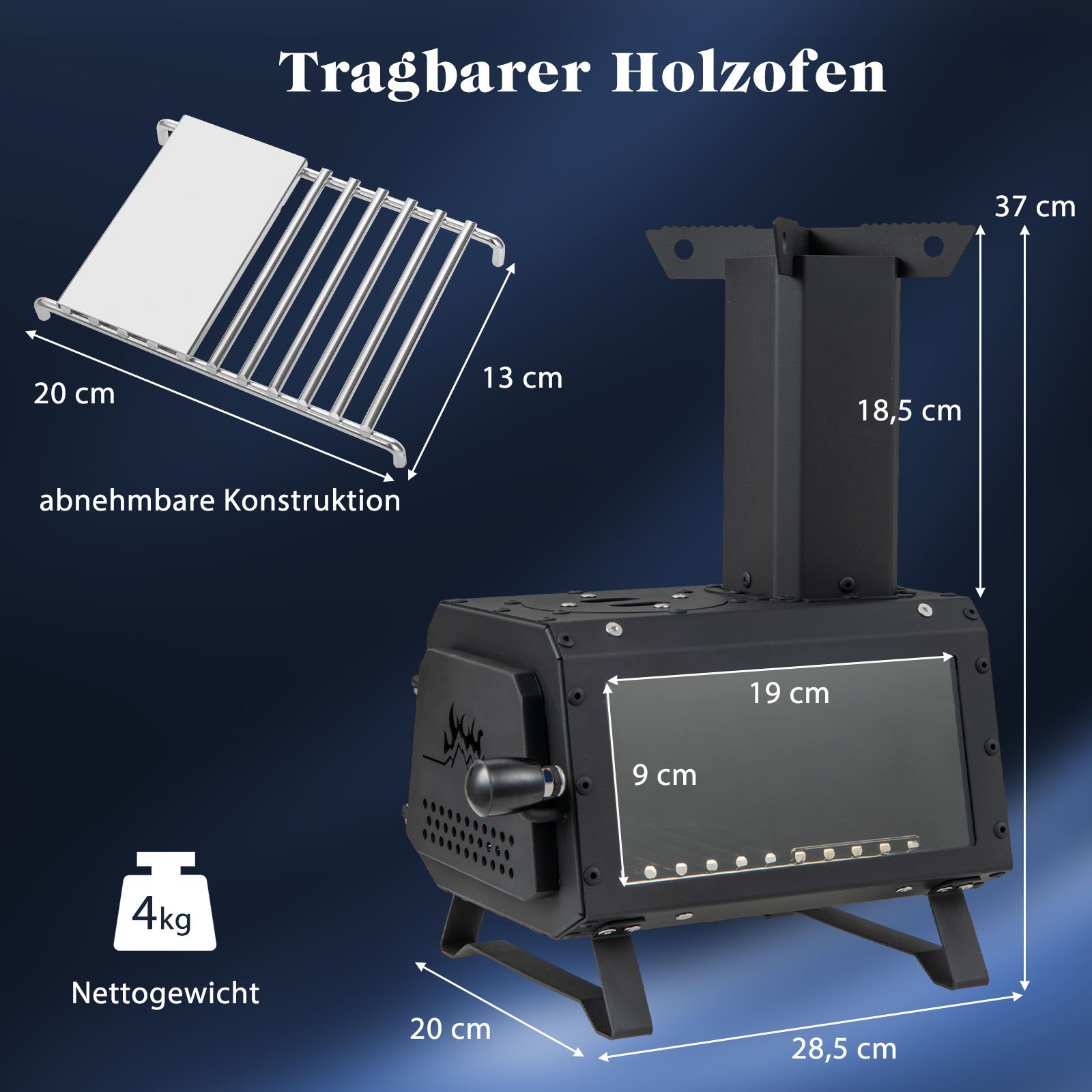 COSTWAY Feuerschale, Holzkohle, Outdoor BBQ Camping Holzofen günstig online kaufen