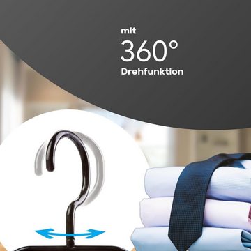 2friends Kleiderbügel 100 Stück Kleiderbügel Schwarz - Platzsparend & Robust, (41B x 22H cm), 360° Drehbaren Haken, Multifunktionale Premium Kunststoffbügel