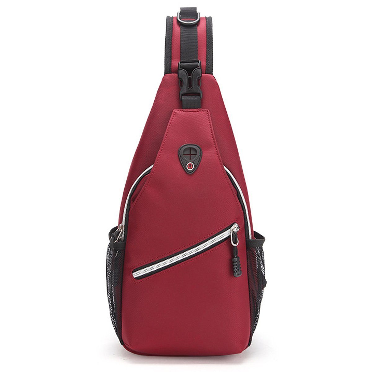 FeelGlad Cityrucksack Brusttasche,Sling Bag Reise Wander Daypack Kompatibel Herren Damen Rot | Freizeitrucksäcke