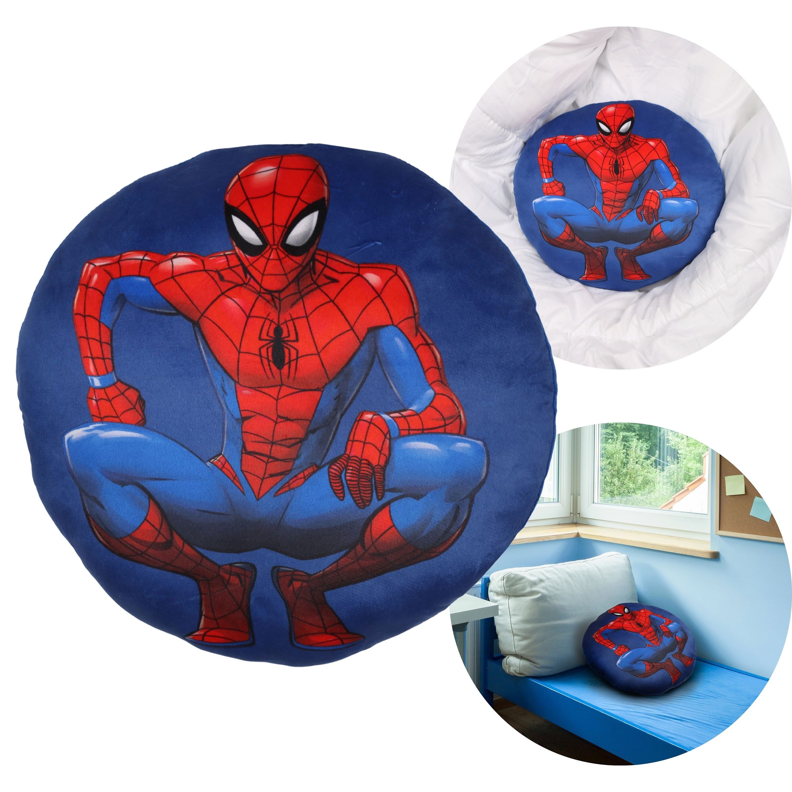 Sarcia.eu Zierkissen MARVEL Spider-Man WEICHES Dekoratives Kissen, rund, für Kinderzimmer