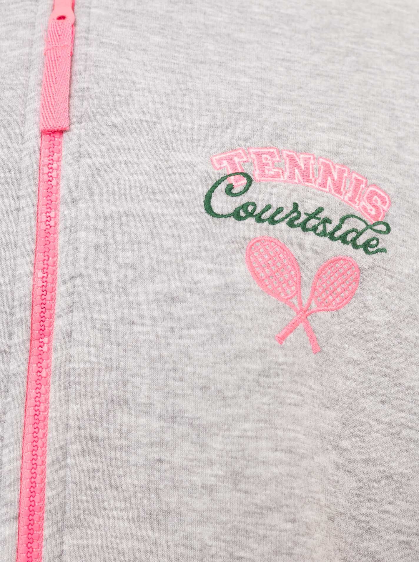 Zwillingsherz Kurzmantel "Courtside" Stickerei,Reßverschluß, elastische Bündchen – Bild 5 von 5