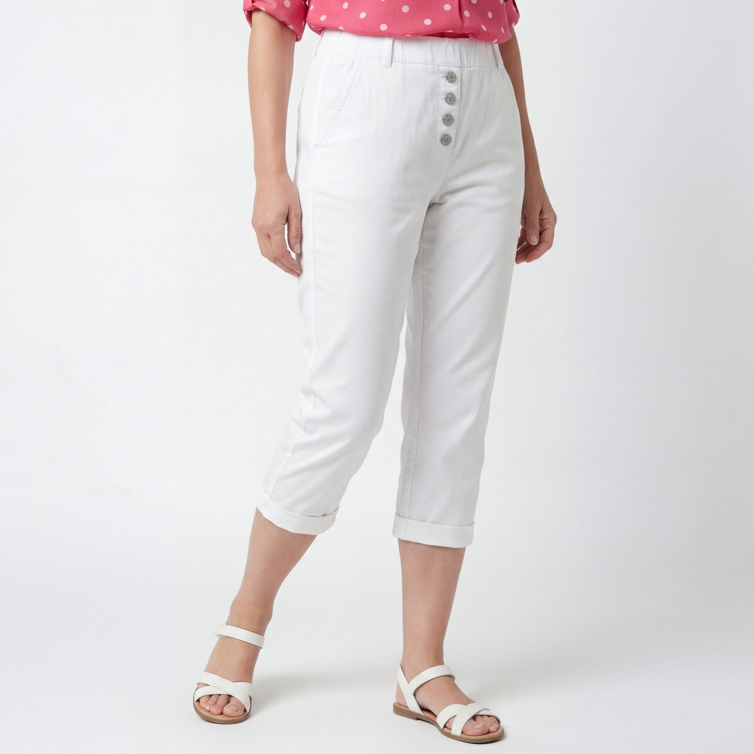 OriginalYou Caprihose Damen mit Stretch Knitterlook kurze Sommerhose mit Gummizug moderner Knitterlook, mit Gummizug und Gürtelschlaufen