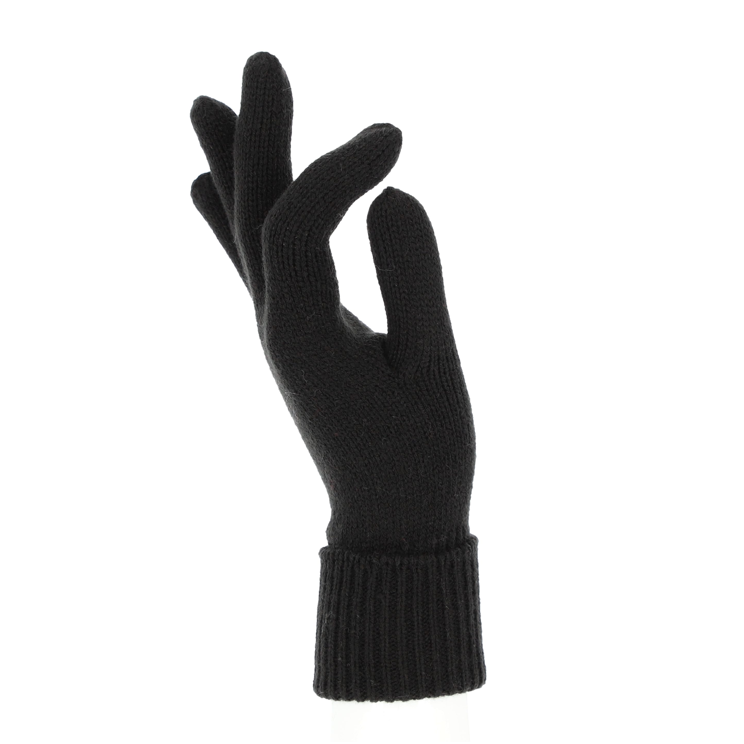 halsüberkopf Accessoires Strickhandschuhe Feinstrick schwarz in tollen Farben