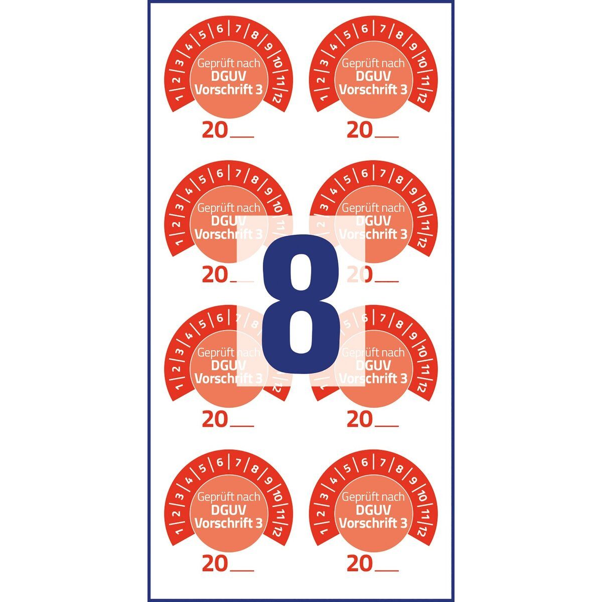 Avery Zweckform Etiketten Prüfplaketten 'DGUV Vorschrift 3' 20__ Vinyl 30mm 10 Bogen/80 Etikette