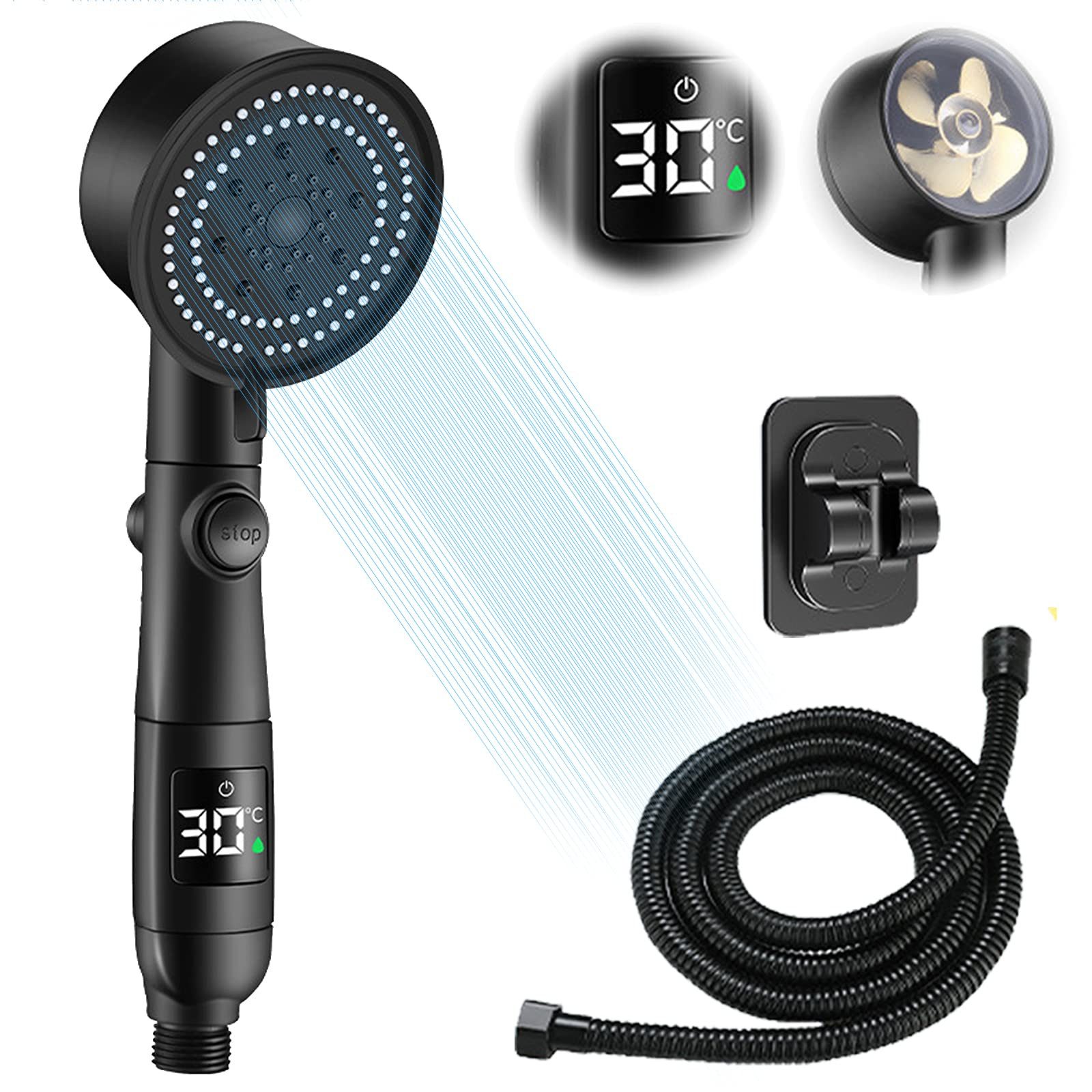 RWEUOQ Handbrause Duschkopf mit Temperaturanzeige 5 günstig online kaufen