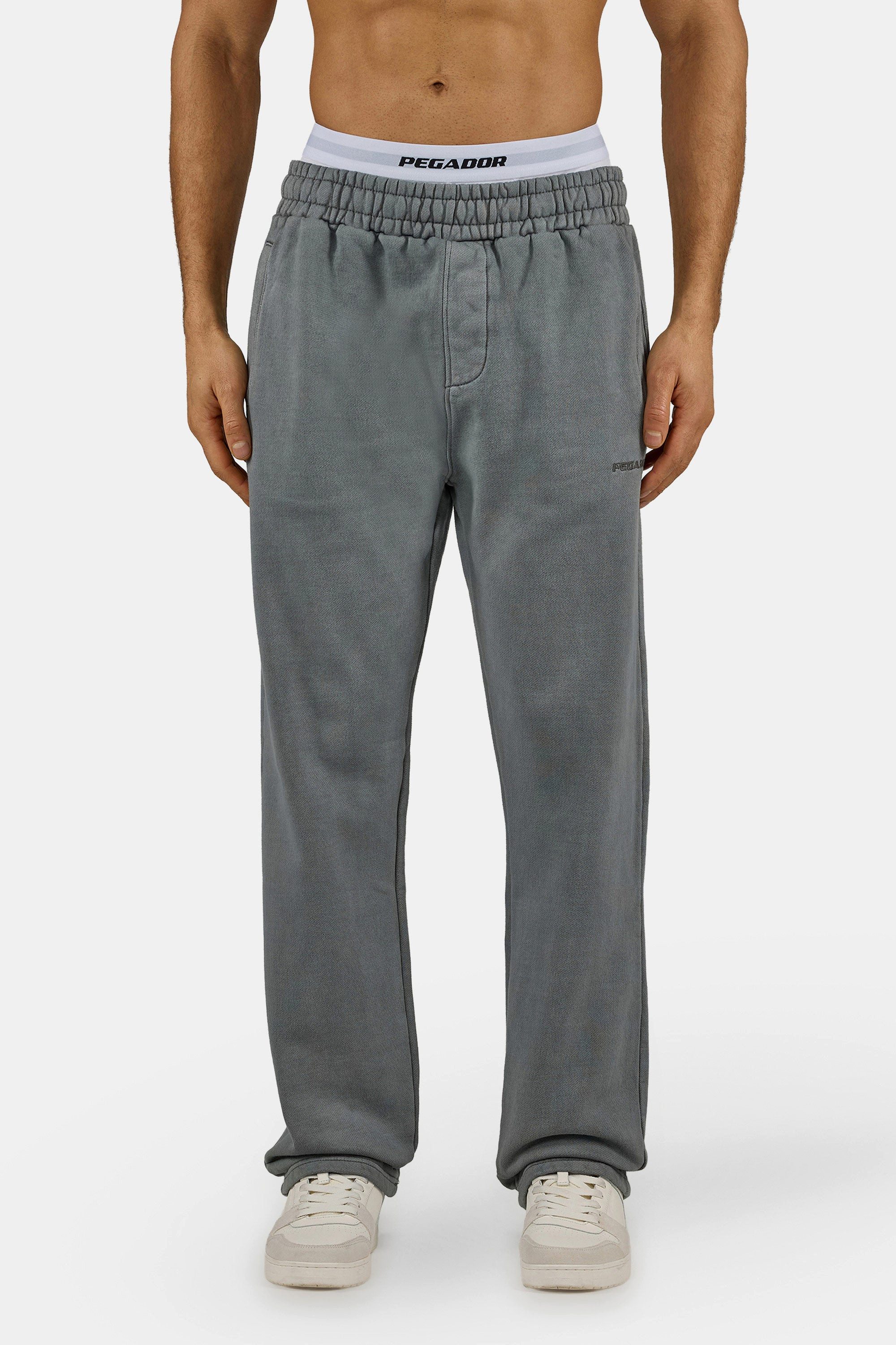 PEGADOR Sweathose Logo Wide Sweat Pants Baumwollmischung, weit