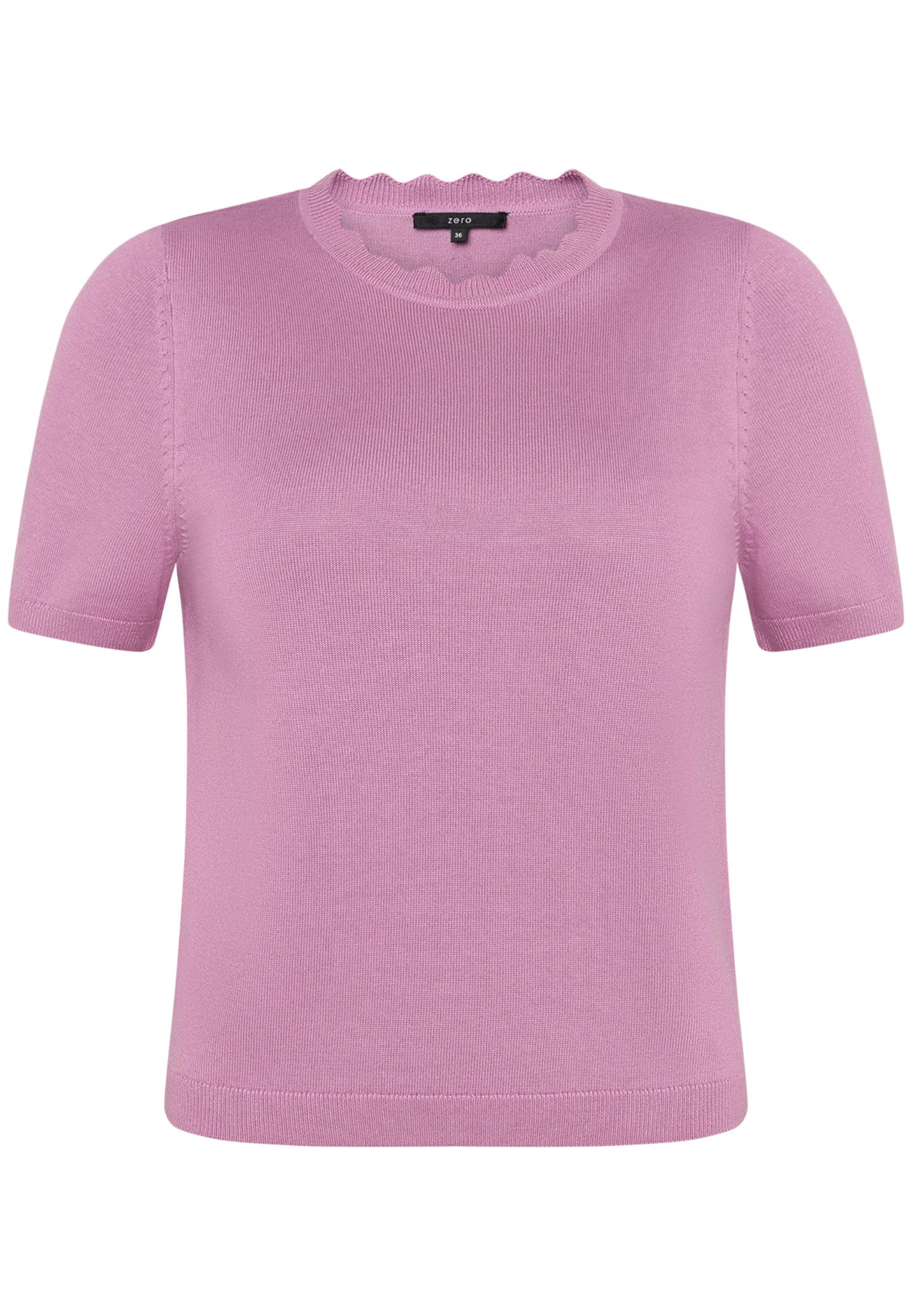 Zero Kurzarmshirt Damen mit Wellensaum (1-tlg) Material