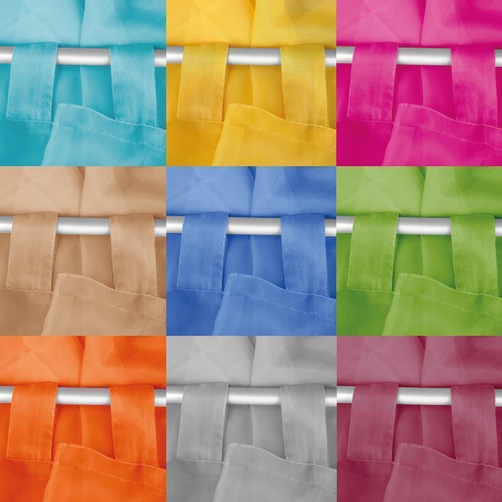 Bestgoodies Vorhang (1 St), Schlaufen, transparent, Voile, Schlaufen-Bistrogardine, transparente uni Scheibengardine Voile