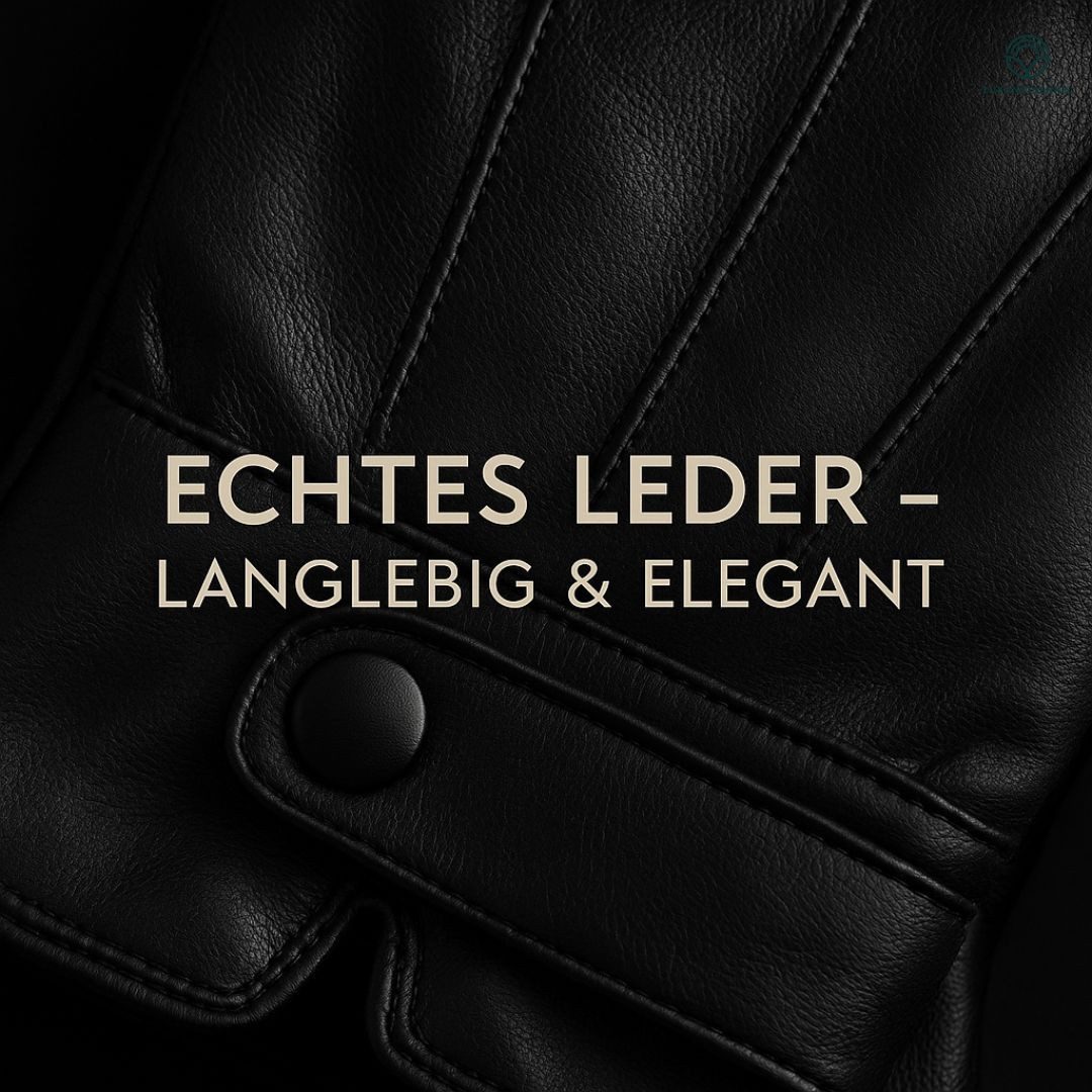ZUKUNFTSENKEL Lederhandschuhe Echtleder Handschuhe Herren – (Warm, winddicht & bequem) Winterhandschuhe mit Fellfutter & Knopfverschluss – Bild 5 von 5
