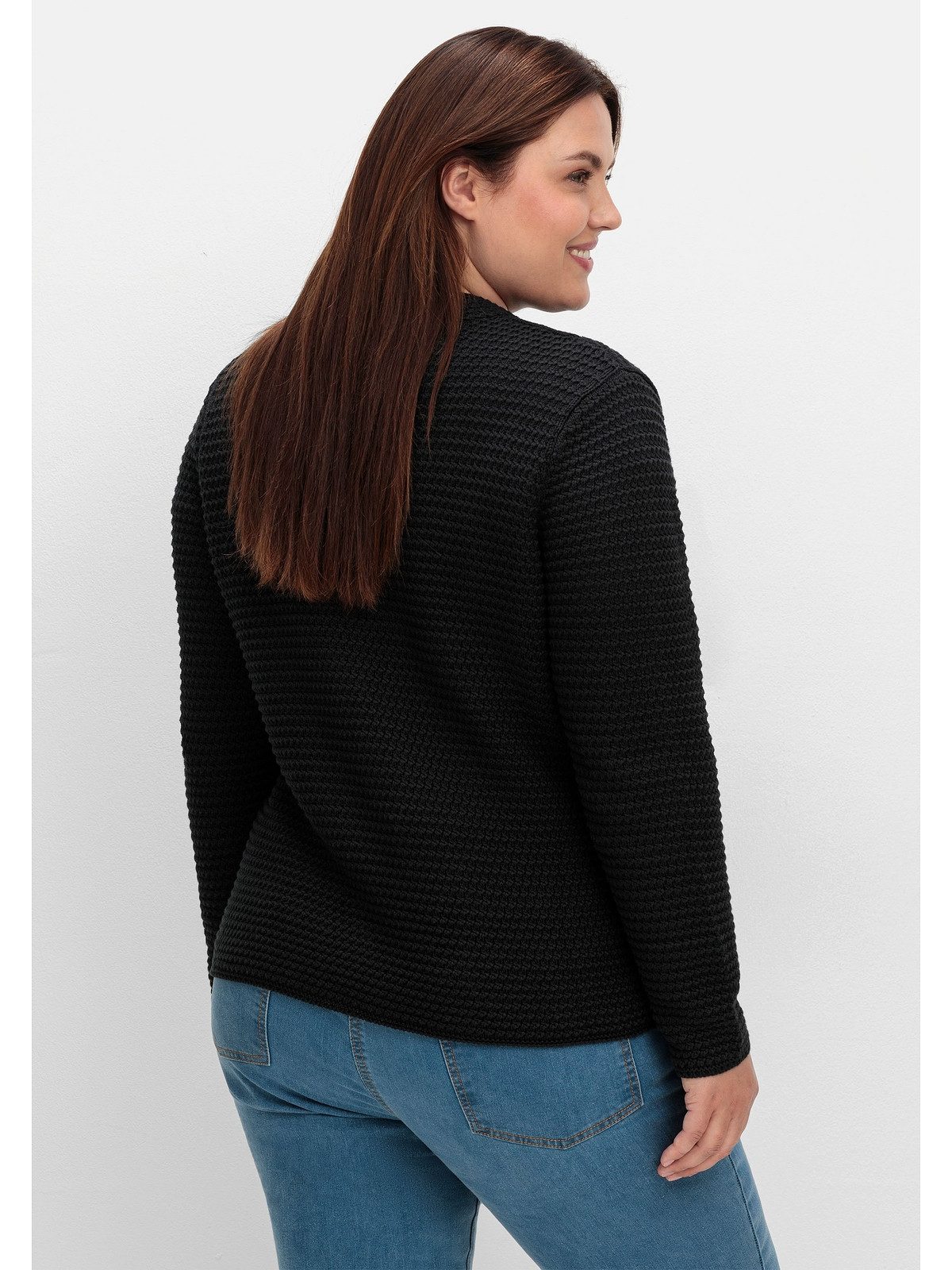 Sheego Strickjacke Große Größen mit Stehkragen günstig online kaufen