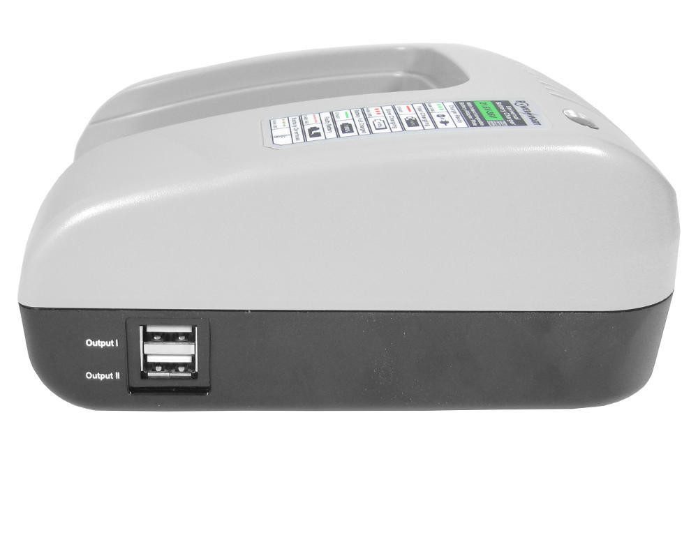 Trade-Shop Ladestation 21,6V-36V passend für AEG HD28 JSB, HD28 MS, HD28 PD USB-Ladegerät (1200.00 mA, Geeignet für Ni-Cd, Ni-MH, Li-Ion Akkus / 2 zusätzliche USB-Anschlüsse)